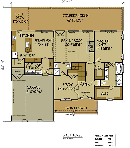 3 bedroom floor plan with 2 car garage | Max Fulbright Designs