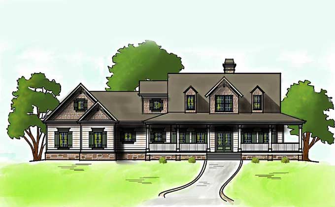 Low Country Farmhouse Plan With Wrap Around Porch