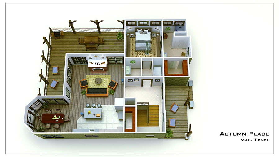 Small Cottage Plan with Walkout Basement | Cottage Floor Plan