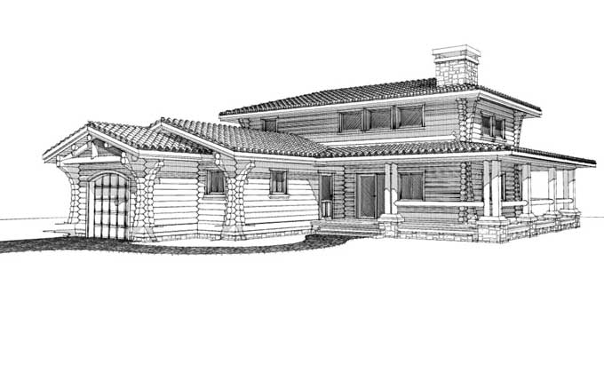 log-home-plan-with-garage