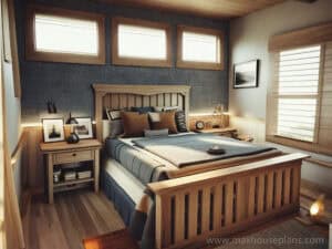 bedroom in lake cabin blueprint