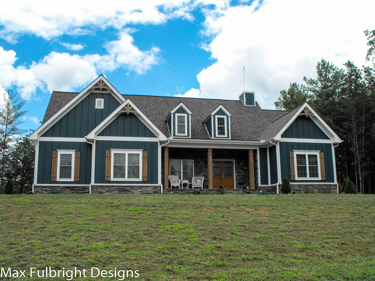 craftsman country farmhouse plan blue paint