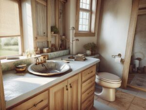 cute country farmhouse bathroom