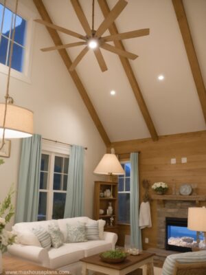 dogtrot home design vaulted living room