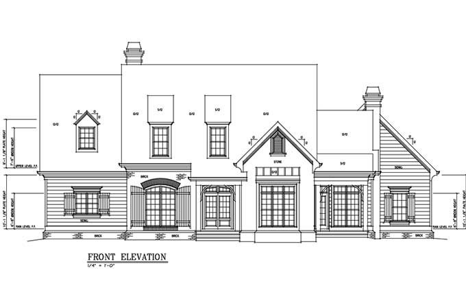 habersham cottage front elevation two story