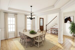 interior farmhouse dining room open living