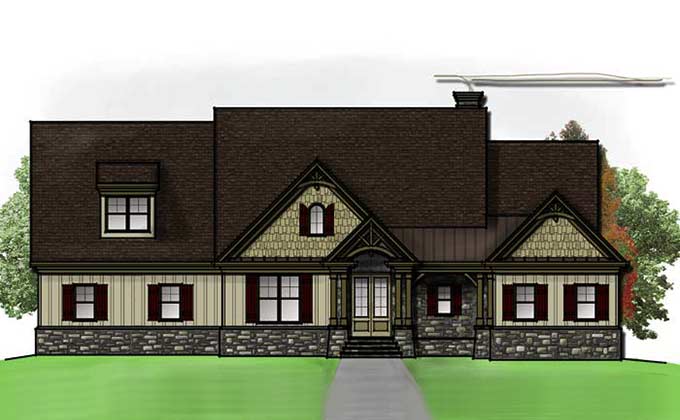 lake house plan with garage