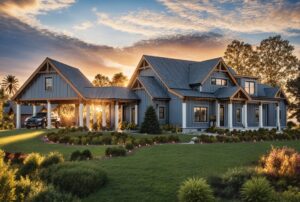 modern farmhouse blueprint with detached garage