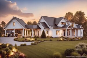 modern farmhouse layout with detatched garage