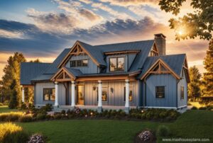 modern farmhouse layout with two car detatched garage