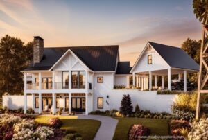 modern farmhouse with walkout basement and porches