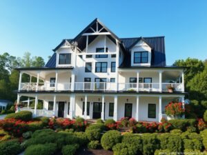 wraparound porch home design with walkout basement blueprint bungalow white